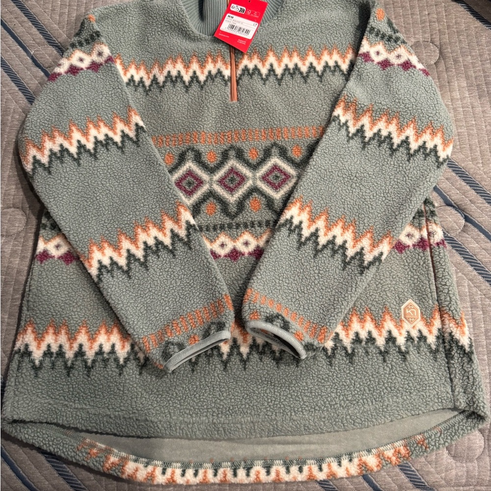 Kari Traa Ruthie Midlayer Half-Zip with Geometric Patterns